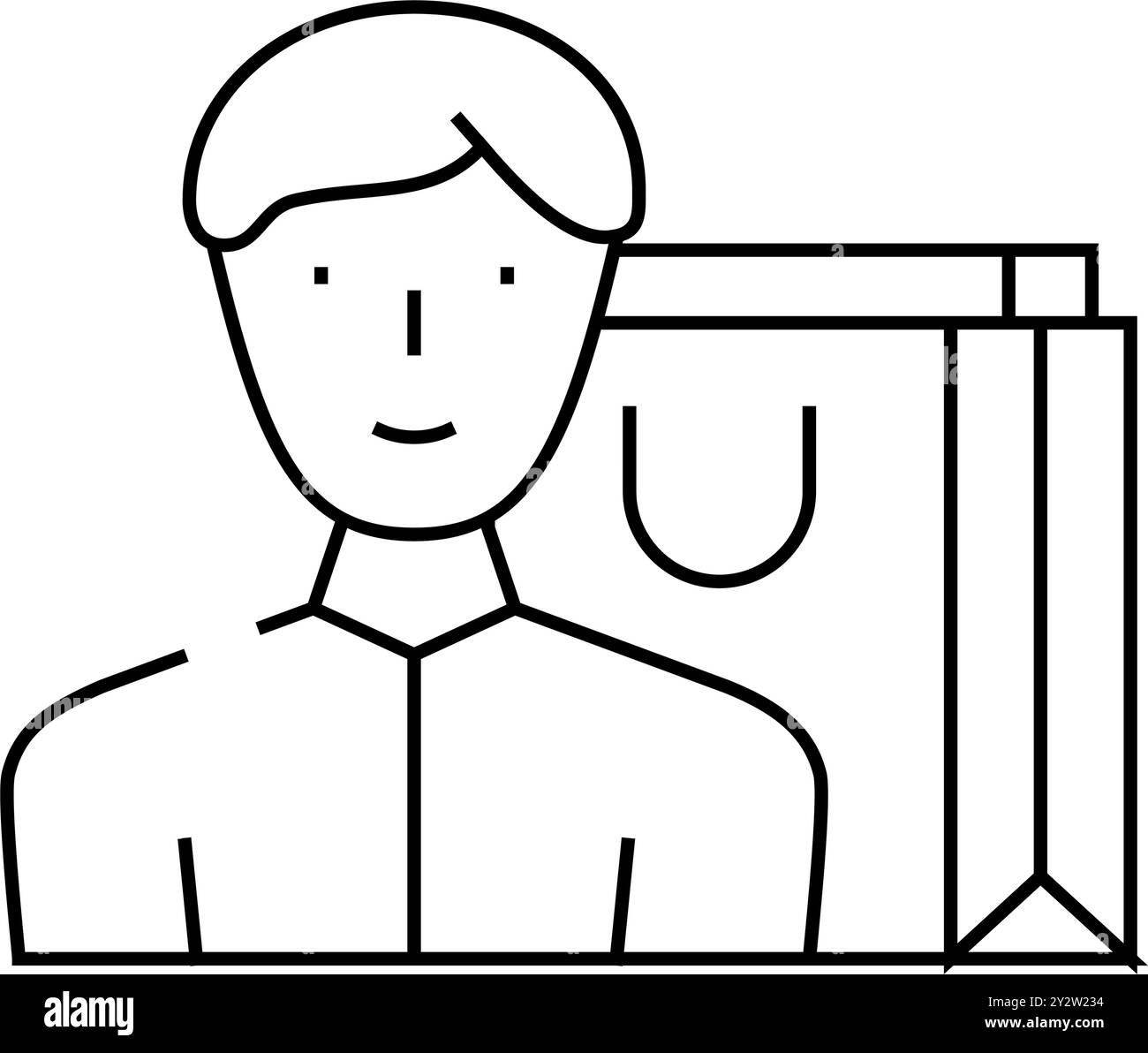 illustrazione vettoriale dell'icona della linea della shopping bag Illustrazione Vettoriale