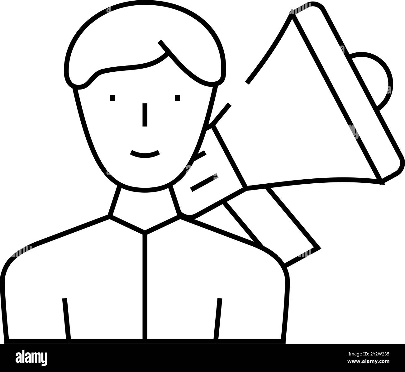 megaphone pubblicità occupazione linea icona vettore illustrazione Illustrazione Vettoriale