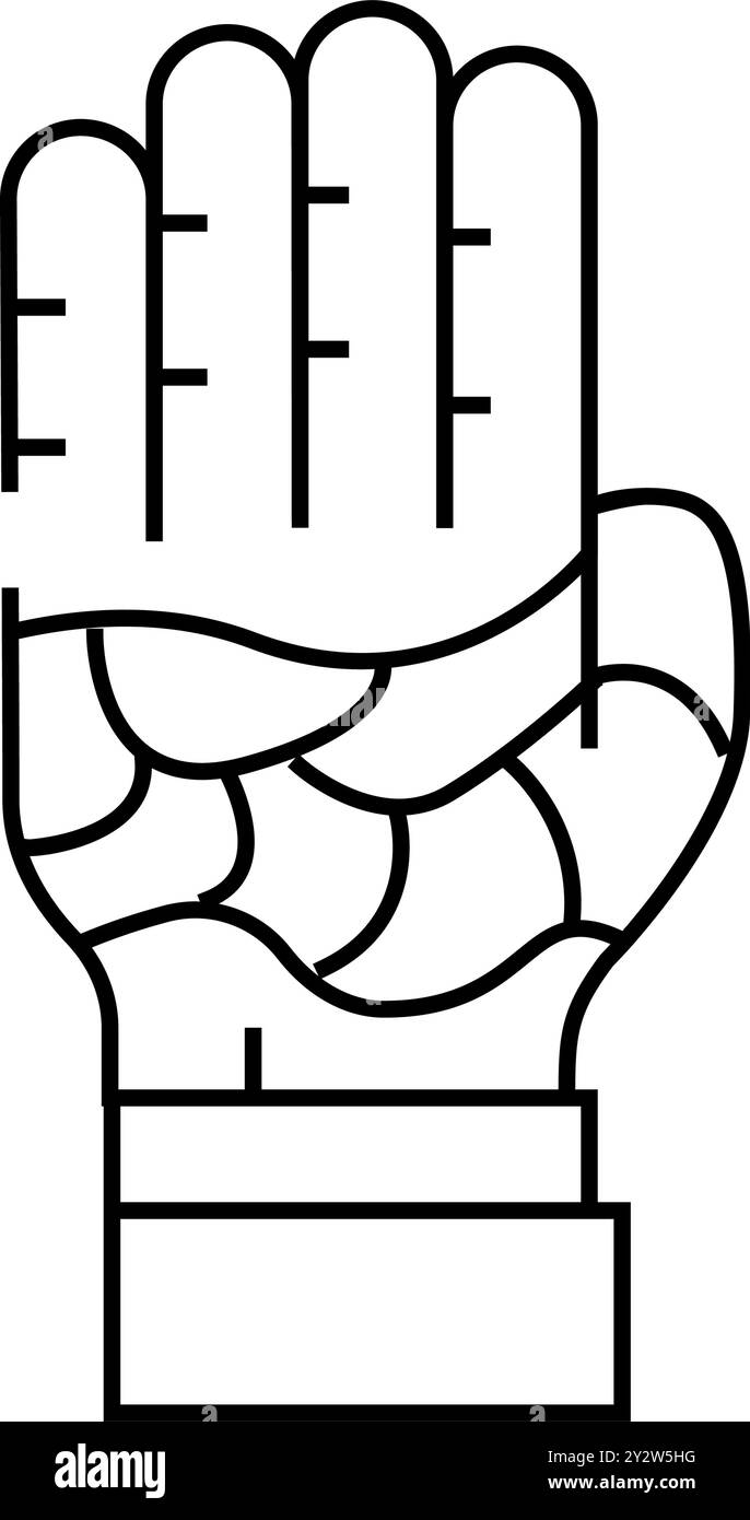 illustrazione del vettore della linea dell'icona della malattia della pelle keloide Illustrazione Vettoriale