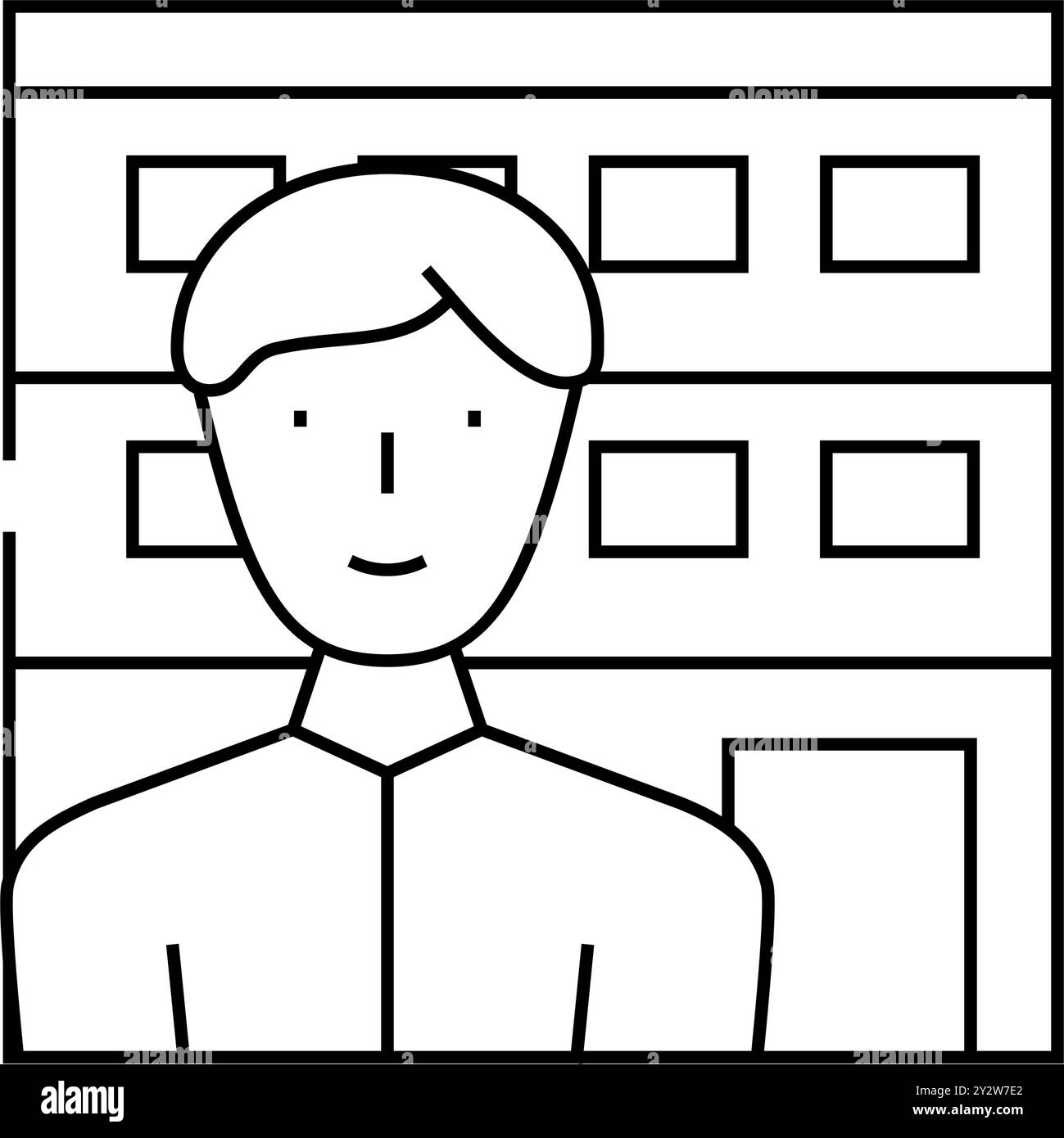 illustrazione vettoriale dell'icona della linea del venditore di proprietà Illustrazione Vettoriale