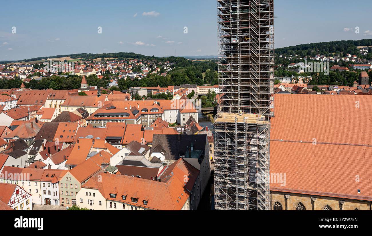 Viste aeree della città vecchia di Amberg, Baviera, Germania Foto Stock