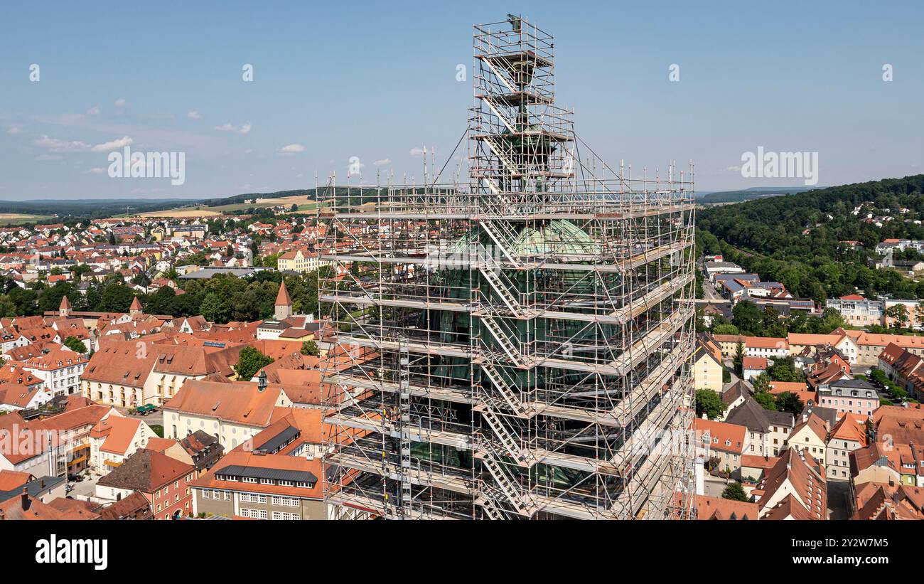 Viste aeree della città vecchia di Amberg, Baviera, Germania Foto Stock