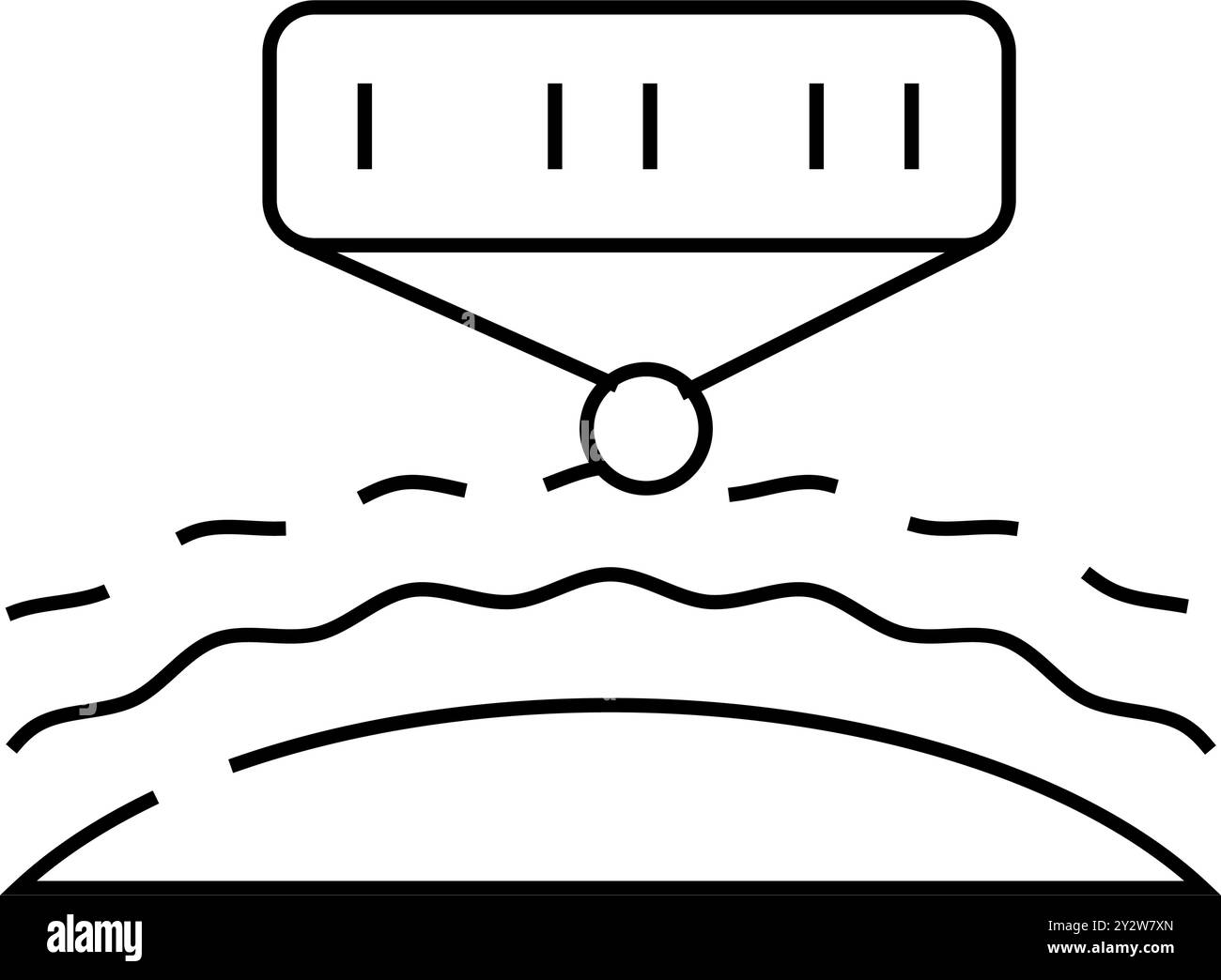 analisi spettrale di stelle e pianeti immagine vettoriale di icone di linea Illustrazione Vettoriale