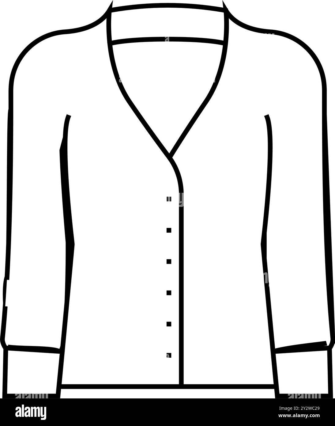 cardigans linea di abbigliamento icona vettore illustrazione Illustrazione Vettoriale