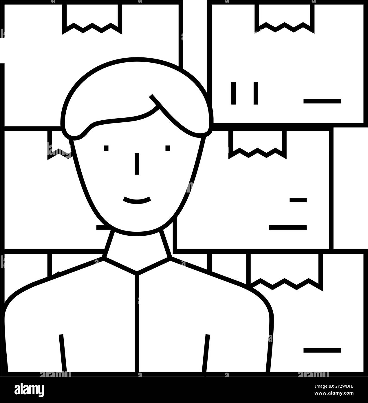 illustrazione vettoriale dell'icona della linea del venditore all'ingrosso Illustrazione Vettoriale