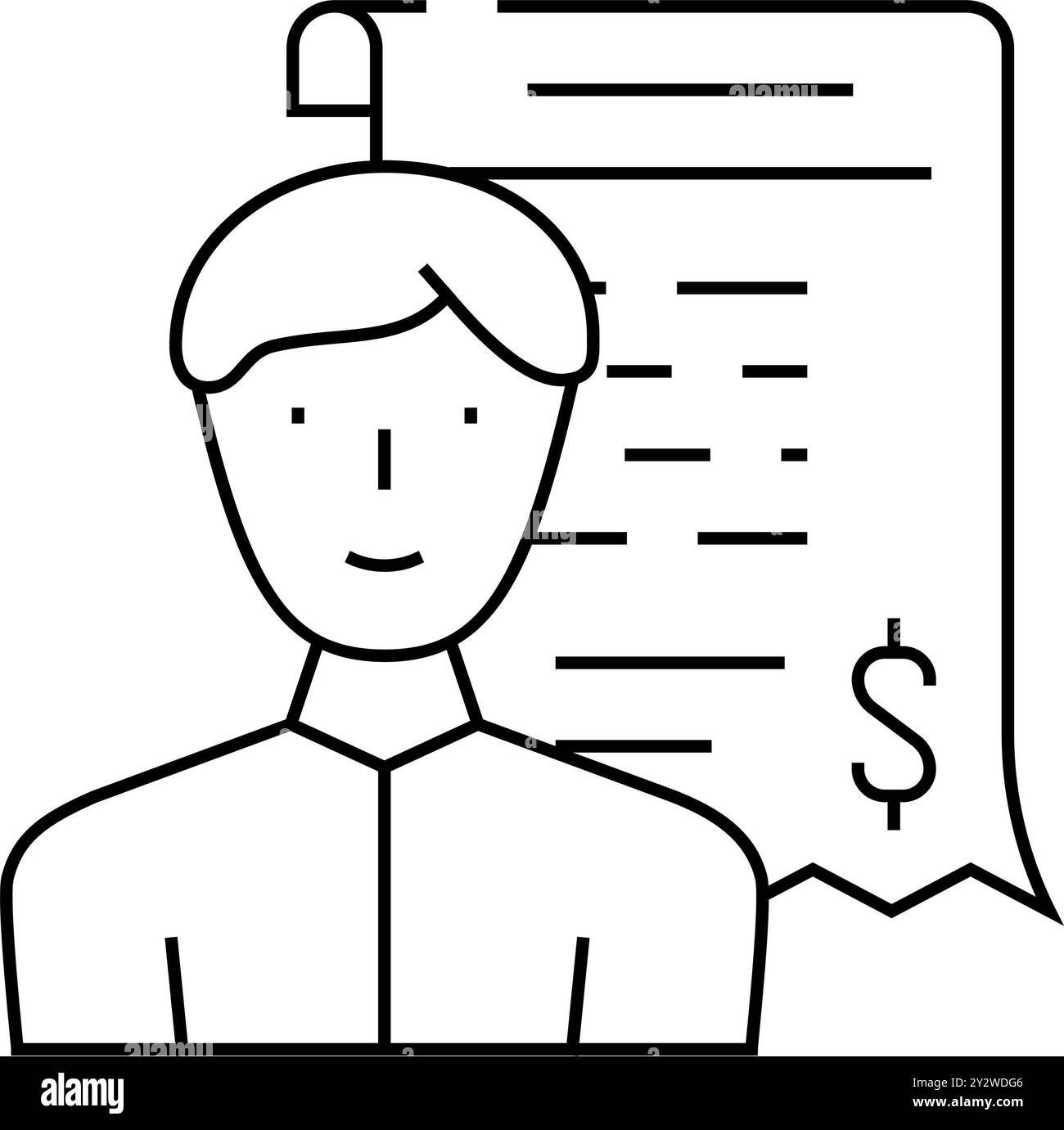 ricezione di un'illustrazione vettoriale dell'icona della linea commerciale chiusa Illustrazione Vettoriale