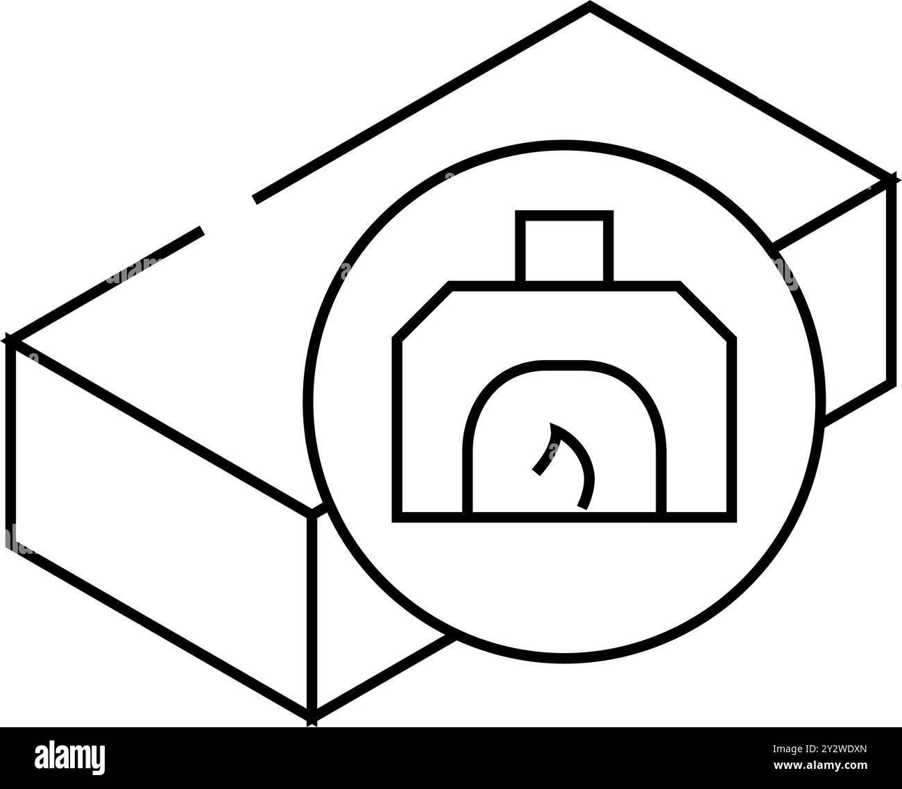 mattone per i forni immagine vettoriale di icona di linea Illustrazione Vettoriale mattone per i forni immagine vettoriale di icona di linea Illustrazione Vettoriale