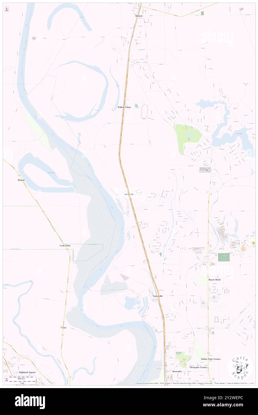 Dukedale, Bossier Parish, Stati Uniti, Louisiana, N 32 38' 6'', S 93 44' 44''', MAP, Cartascapes Map pubblicata nel 2024. Esplora Cartascapes, una mappa che rivela i diversi paesaggi, culture ed ecosistemi della Terra. Viaggia attraverso il tempo e lo spazio, scoprendo l'interconnessione del passato, del presente e del futuro del nostro pianeta. Foto Stock