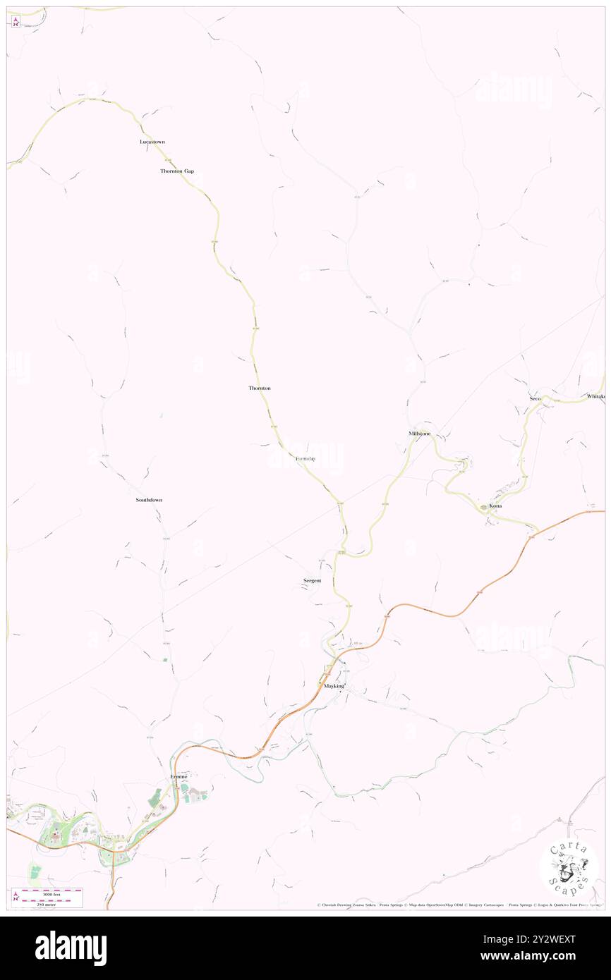 Farraday, Letcher County, Stati Uniti, Kentucky, N 37 9' 50'', S 82 46' 14'', MAP, Cartascapes Map pubblicata nel 2024. Esplora Cartascapes, una mappa che rivela i diversi paesaggi, culture ed ecosistemi della Terra. Viaggia attraverso il tempo e lo spazio, scoprendo l'interconnessione del passato, del presente e del futuro del nostro pianeta. Foto Stock