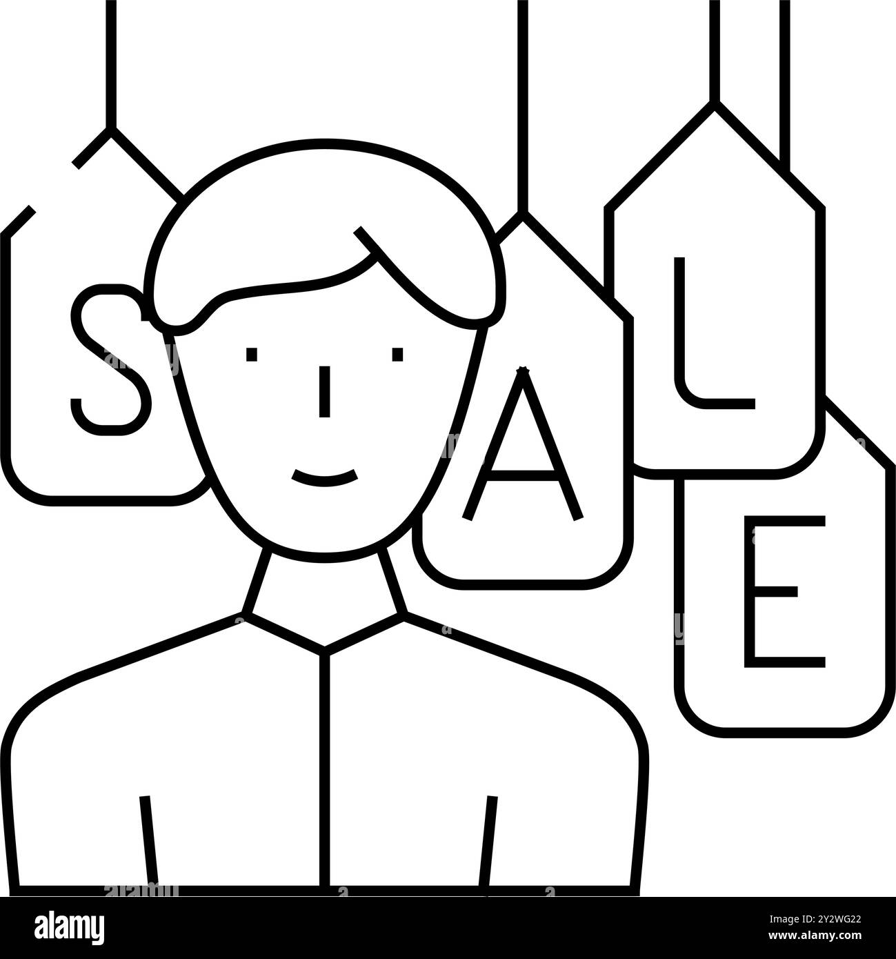 illustrazione vettoriale dell'icona della linea di sconto della stagione del negozio di vendita Illustrazione Vettoriale