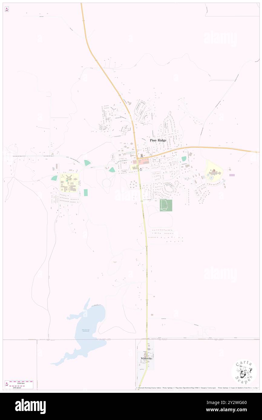 Pine Ridge, Oglala Lakota County, Stati Uniti, South Dakota, N 43 1' 31'', S 102 33' 22'', MAP, Cartascapes Map pubblicata nel 2024. Esplora Cartascapes, una mappa che rivela i diversi paesaggi, culture ed ecosistemi della Terra. Viaggia attraverso il tempo e lo spazio, scoprendo l'interconnessione del passato, del presente e del futuro del nostro pianeta. Foto Stock