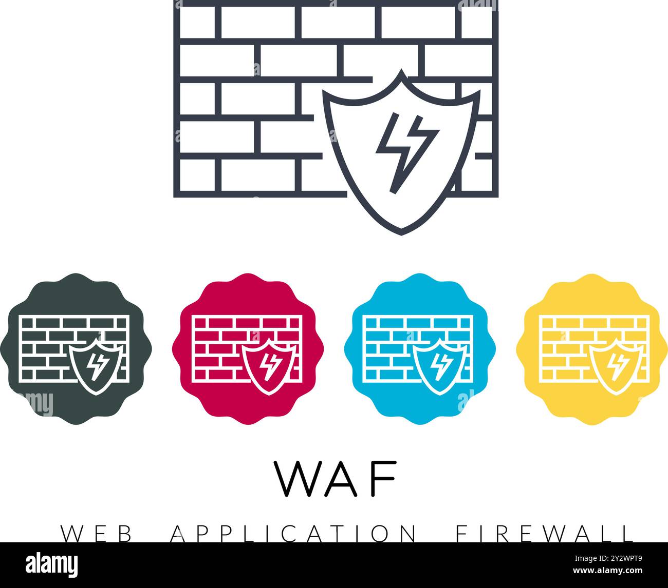 Protezione sicura - Web Application Firewall - icona WAF - illustrazione di scorta come file EPS 10 Illustrazione Vettoriale