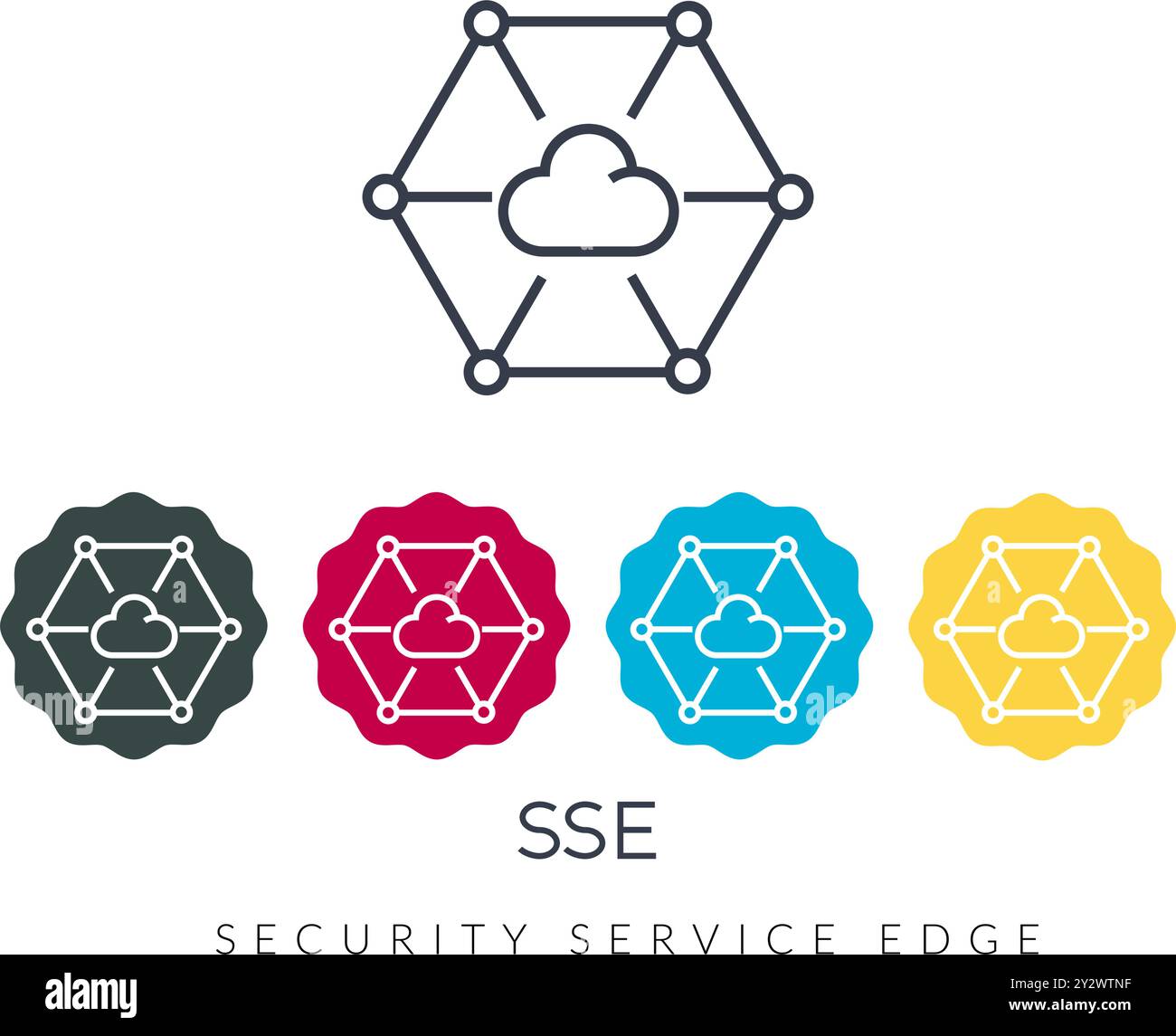Security Service Edge - icona SSE - illustrazione stock come file EPS 10 Illustrazione Vettoriale