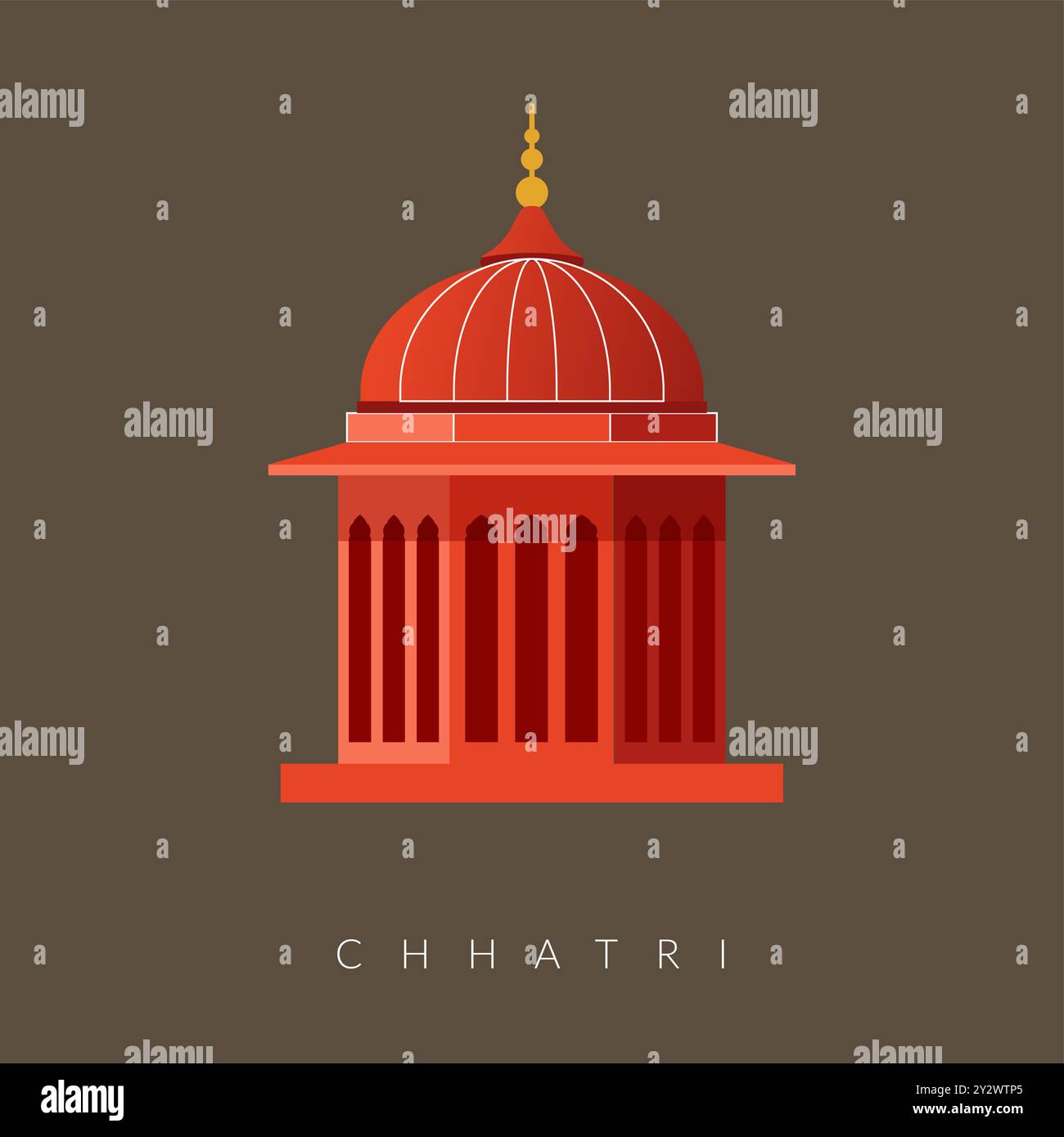 Chhatri - elementi padiglioni semi-aperti, rialzati, a forma di cupola come file EPS 10 Illustrazione Vettoriale