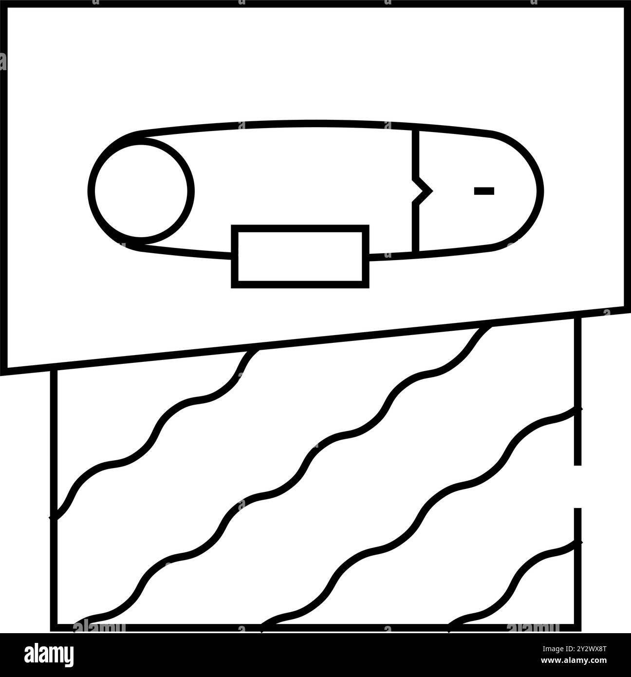 immagine vettoriale dell'icona pin e della linea di struttura Illustrazione Vettoriale