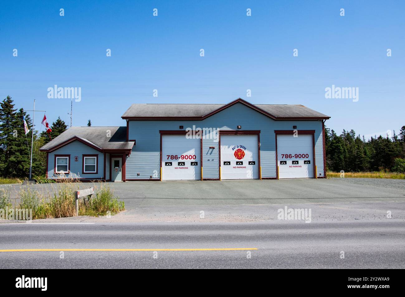 Stazione dei vigili del fuoco Bay de grave sulla NL 70 a Cupids, Terranova e Labrador, Canada Foto Stock