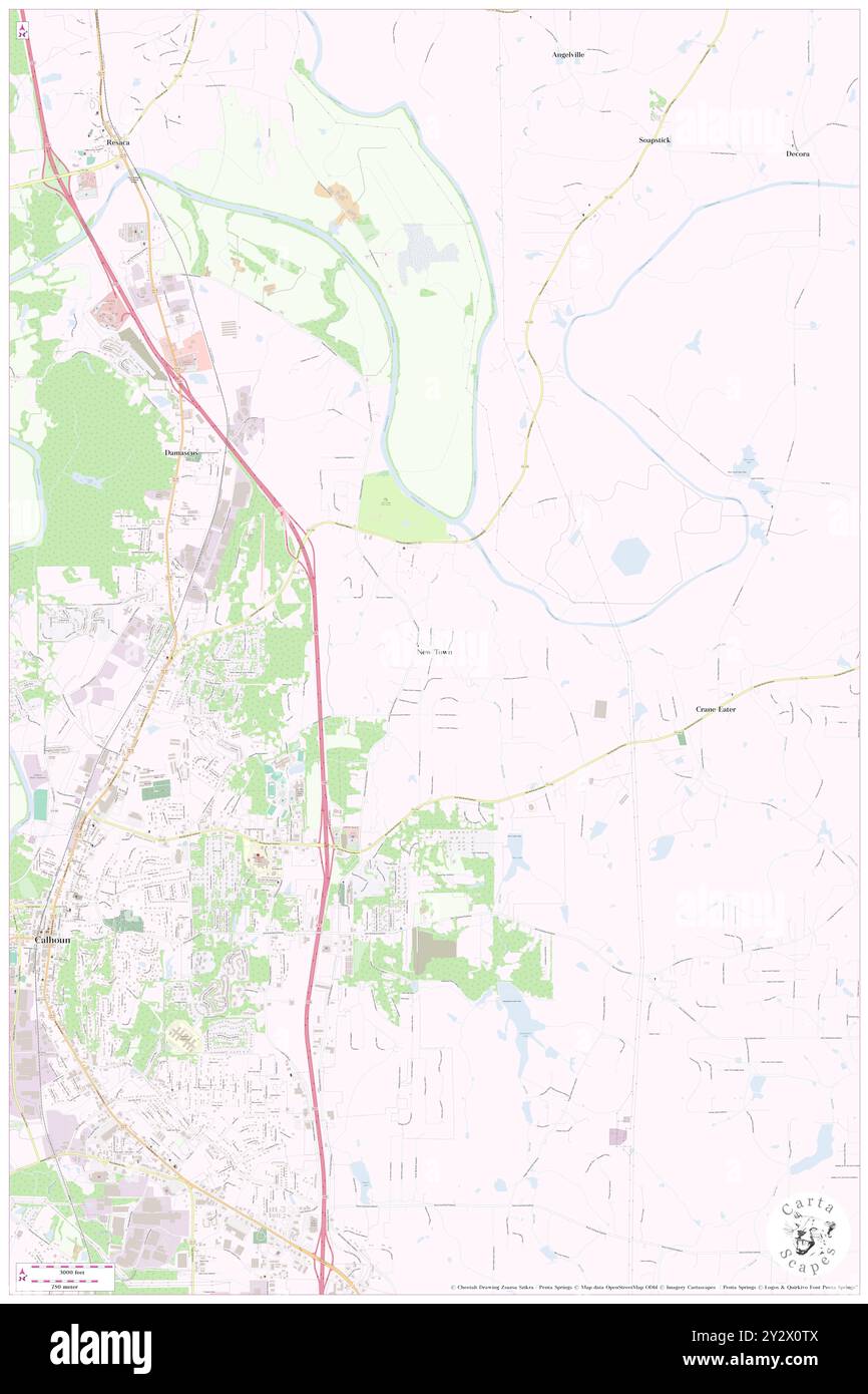 New Town, Gordon County, Stati Uniti, Stati Uniti, Georgia, N 34 31' 50'', S 84 54' 20'', MAP, Cartascapes Map pubblicata nel 2024. Esplora Cartascapes, una mappa che rivela i diversi paesaggi, culture ed ecosistemi della Terra. Viaggia attraverso il tempo e lo spazio, scoprendo l'interconnessione del passato, del presente e del futuro del nostro pianeta. Foto Stock