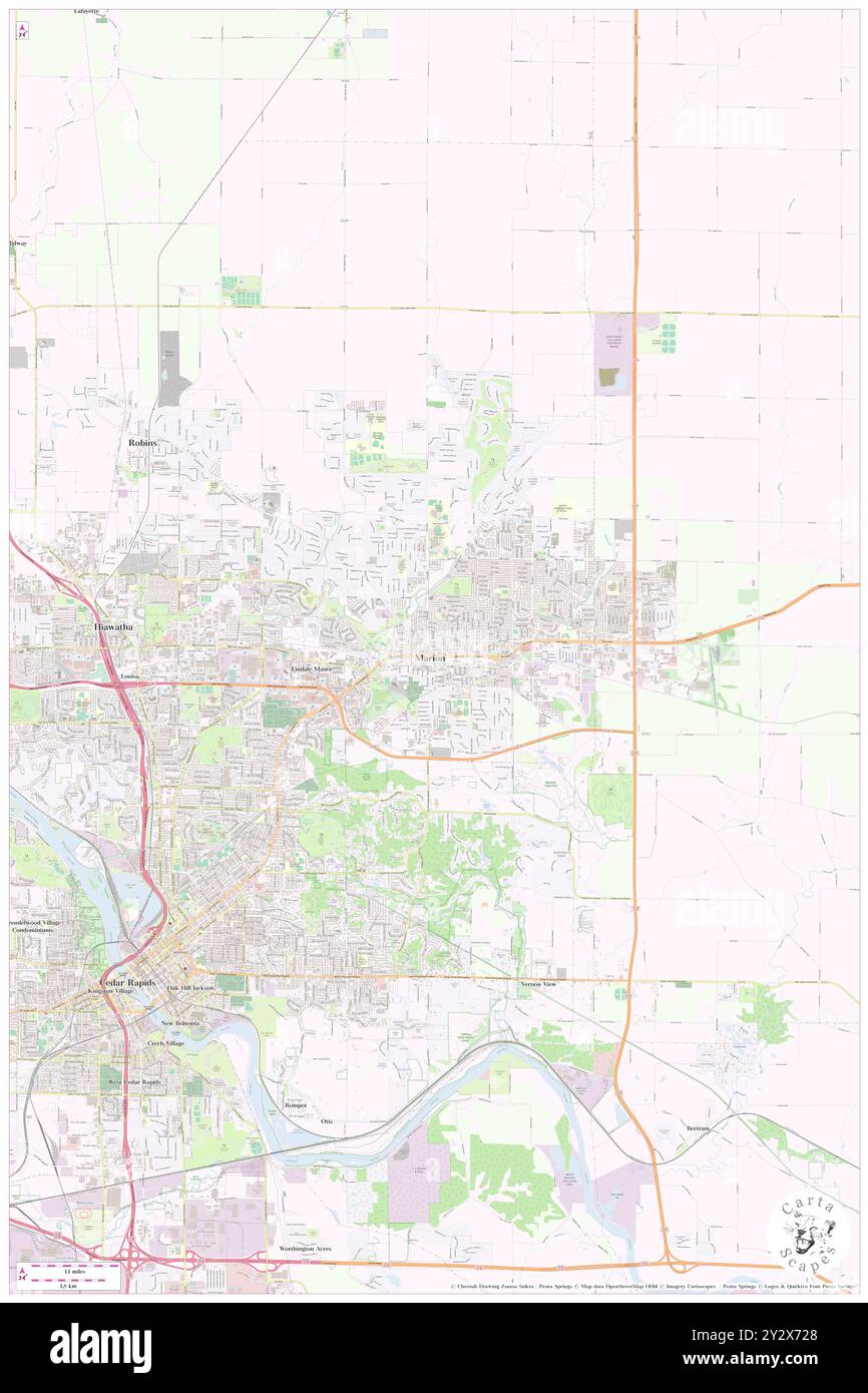 Marion, Linn County, Stati Uniti, Stati Uniti, Iowa, N 42 2' 3'', S 91 35' 51'', MAP, Cartascapes Map pubblicata nel 2024. Esplora Cartascapes, una mappa che rivela i diversi paesaggi, culture ed ecosistemi della Terra. Viaggia attraverso il tempo e lo spazio, scoprendo l'interconnessione del passato, del presente e del futuro del nostro pianeta. Foto Stock