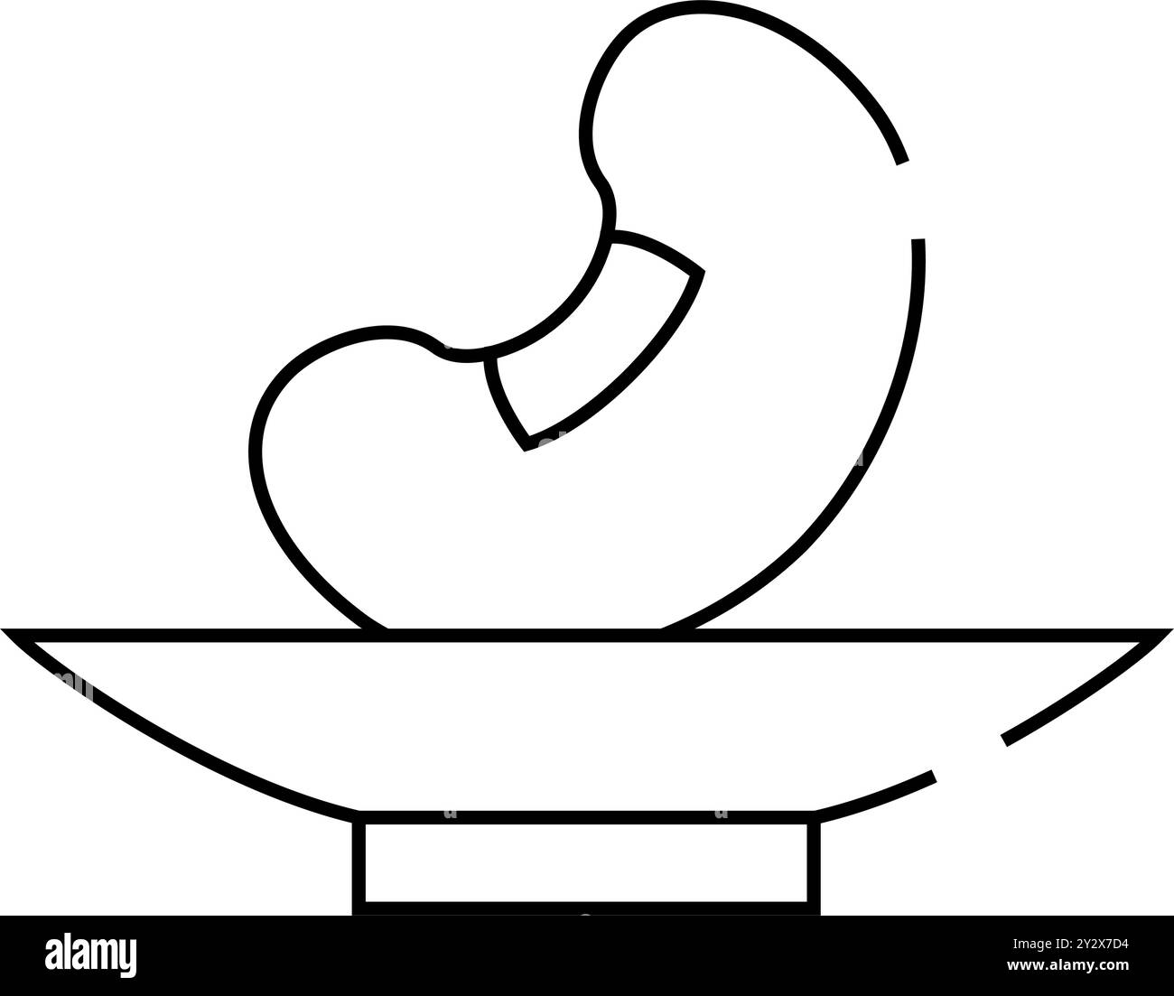 illustrazione vettoriale dell'icona del fagiolo di soia sulla linea della piastra Illustrazione Vettoriale