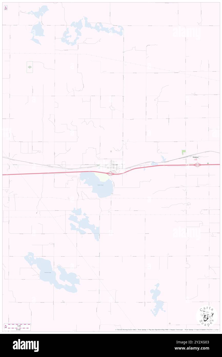 Cleveland, Stutsman County, Stati Uniti, Stati Uniti, North Dakota, N 46 53' 29'', S 99 7' 4'', MAP, Cartascapes Map pubblicata nel 2024. Esplora Cartascapes, una mappa che rivela i diversi paesaggi, culture ed ecosistemi della Terra. Viaggia attraverso il tempo e lo spazio, scoprendo l'interconnessione del passato, del presente e del futuro del nostro pianeta. Foto Stock