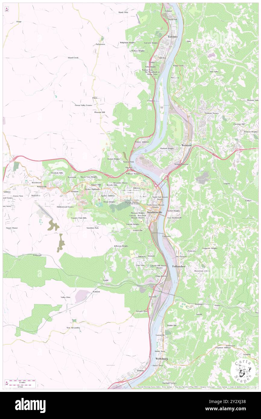 Steubenville, Jefferson County, Stati Uniti, Stati Uniti, Ohio, N 40 22' 11'', S 80 38' 2'', MAP, Cartascapes Map pubblicata nel 2024. Esplora Cartascapes, una mappa che rivela i diversi paesaggi, culture ed ecosistemi della Terra. Viaggia attraverso il tempo e lo spazio, scoprendo l'interconnessione del passato, del presente e del futuro del nostro pianeta. Foto Stock