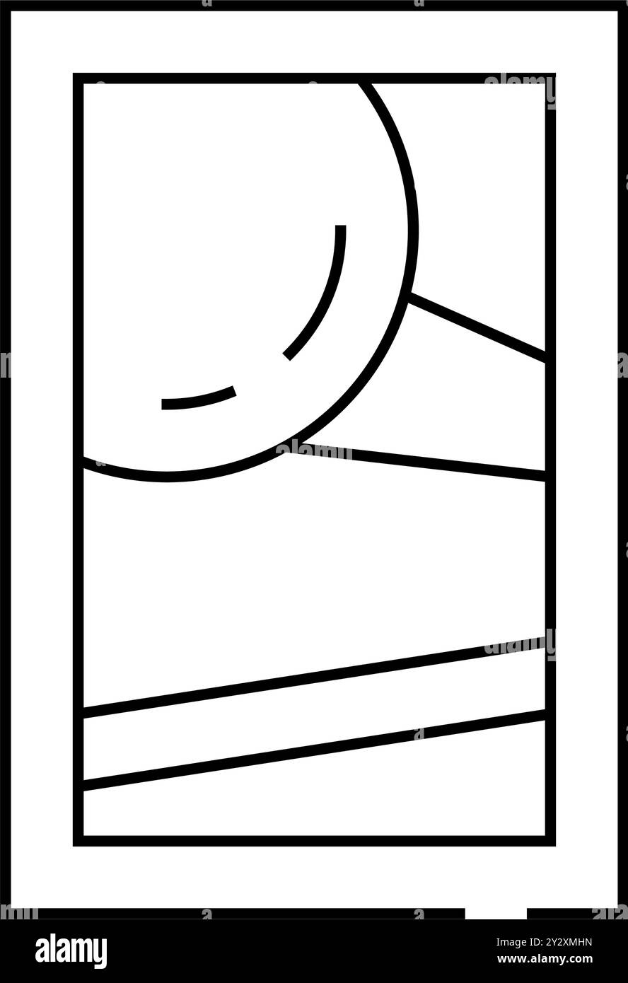 mostra museo d'arte contemporanea linea icona illustrazione vettoriale Illustrazione Vettoriale