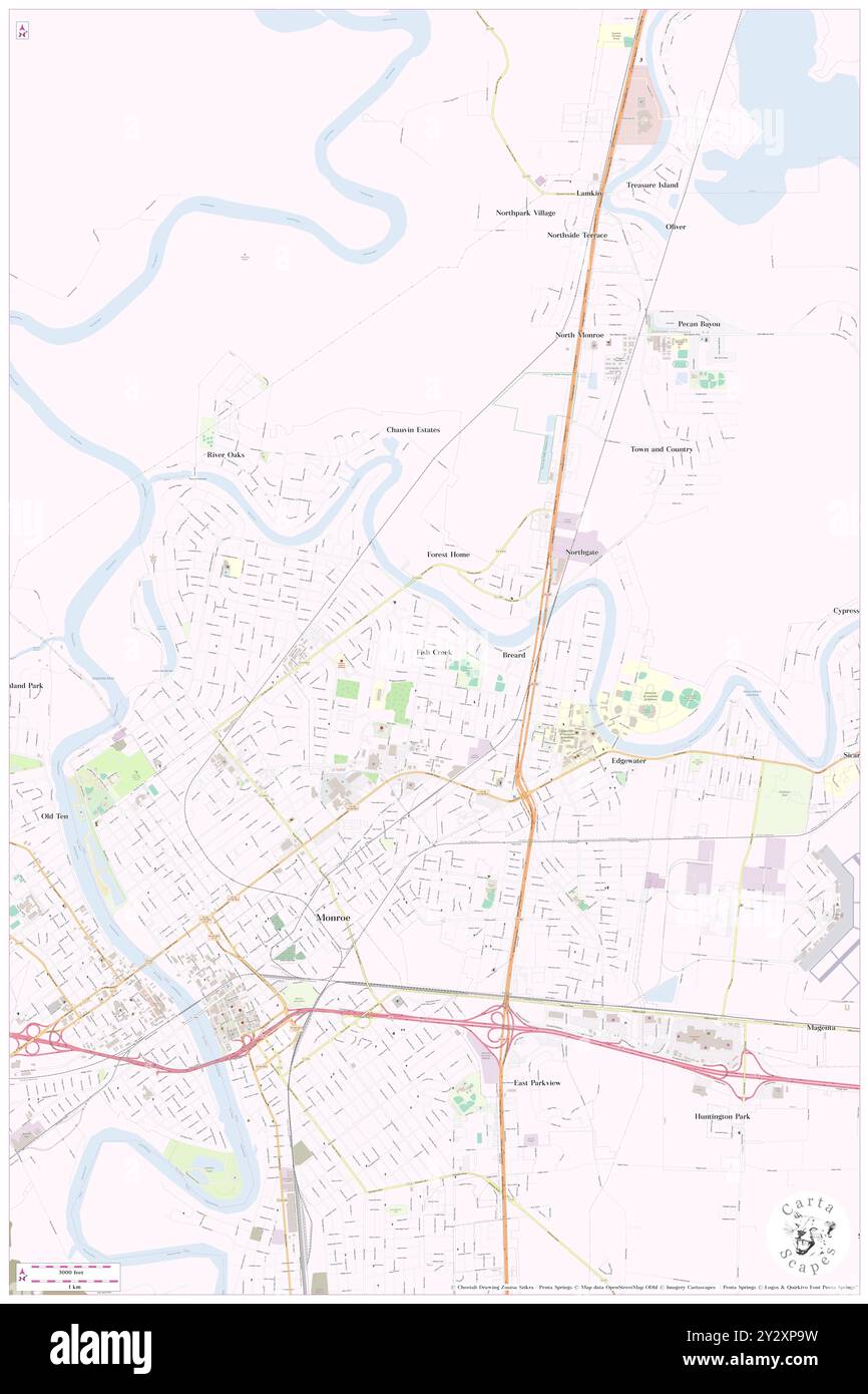 Fish Creek, Ouachita Parish, Stati Uniti, Stati Uniti, Louisiana, N 32 32' 12''', S 92 5' 28'', MAP, Cartascapes Map pubblicata nel 2024. Esplora Cartascapes, una mappa che rivela i diversi paesaggi, culture ed ecosistemi della Terra. Viaggia attraverso il tempo e lo spazio, scoprendo l'interconnessione del passato, del presente e del futuro del nostro pianeta. Foto Stock