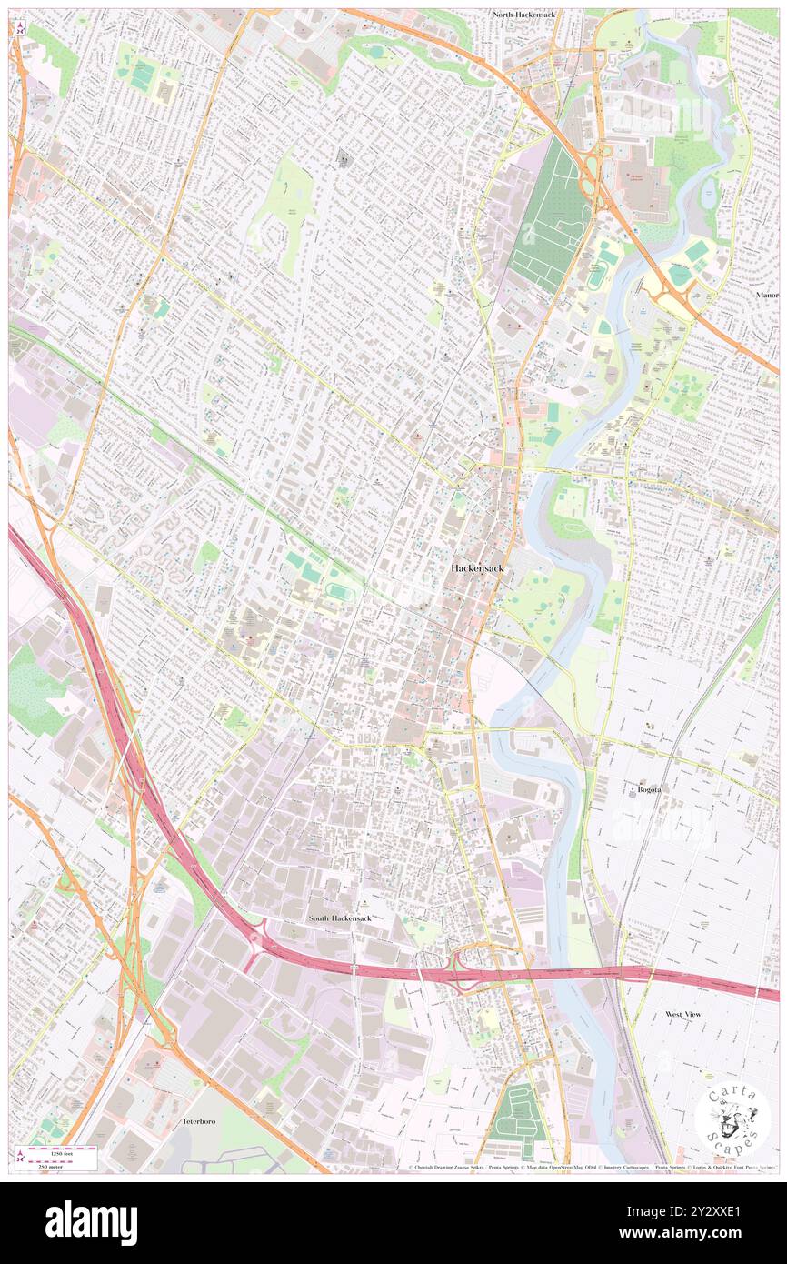 Hackensack, Bergen County, Stati Uniti, New Jersey, N 40 53' 9'', S 74 2' 36'', MAP, Cartascapes Map pubblicata nel 2024. Esplora Cartascapes, una mappa che rivela i diversi paesaggi, culture ed ecosistemi della Terra. Viaggia attraverso il tempo e lo spazio, scoprendo l'interconnessione del passato, del presente e del futuro del nostro pianeta. Foto Stock