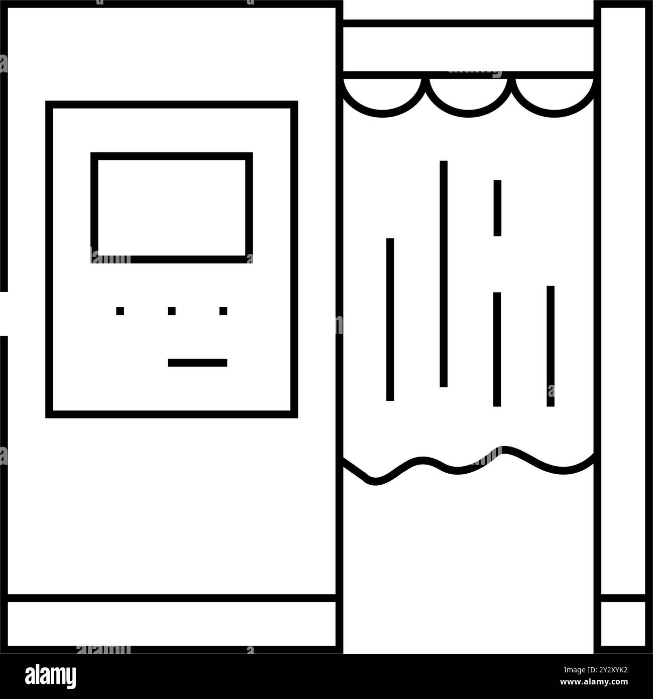 icona della linea del chiosco fotografico, riga dell'illustrazione vettoriale Illustrazione Vettoriale