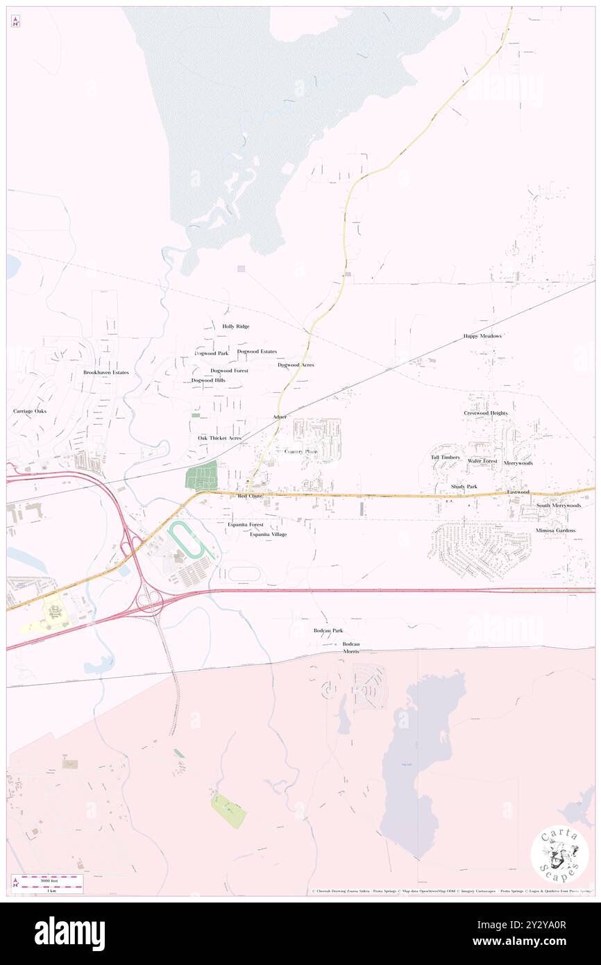 Country Place, Bossier Parish, Stati Uniti, Louisiana, N 32 33' 43'', S 93 36' 15'', MAP, Cartascapes Map pubblicata nel 2024. Esplora Cartascapes, una mappa che rivela i diversi paesaggi, culture ed ecosistemi della Terra. Viaggia attraverso il tempo e lo spazio, scoprendo l'interconnessione del passato, del presente e del futuro del nostro pianeta. Foto Stock