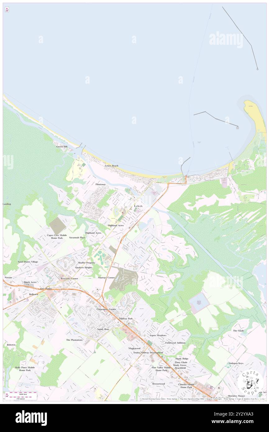 Lewes, Sussex County, Stati Uniti, Delaware, N 38 46' 28'', S 75 8' 21'', MAP, Cartascapes Map pubblicata nel 2024. Esplora Cartascapes, una mappa che rivela i diversi paesaggi, culture ed ecosistemi della Terra. Viaggia attraverso il tempo e lo spazio, scoprendo l'interconnessione del passato, del presente e del futuro del nostro pianeta. Foto Stock