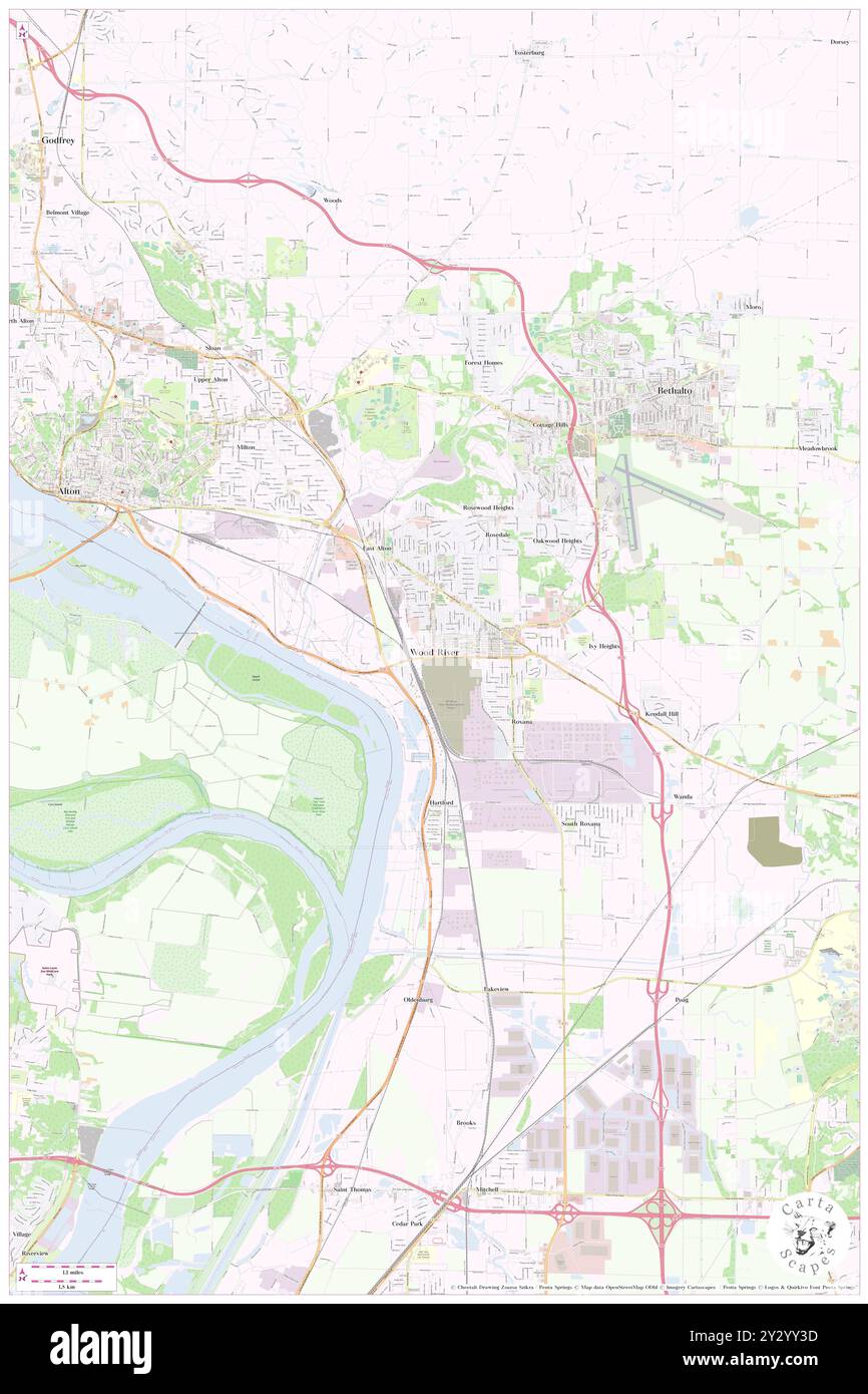 Wood River, Madison County, Stati Uniti, Illinois, N 38 51' 40'', S 90 5' 51'', MAP, Cartascapes Map pubblicata nel 2024. Esplora Cartascapes, una mappa che rivela i diversi paesaggi, culture ed ecosistemi della Terra. Viaggia attraverso il tempo e lo spazio, scoprendo l'interconnessione del passato, del presente e del futuro del nostro pianeta. Foto Stock