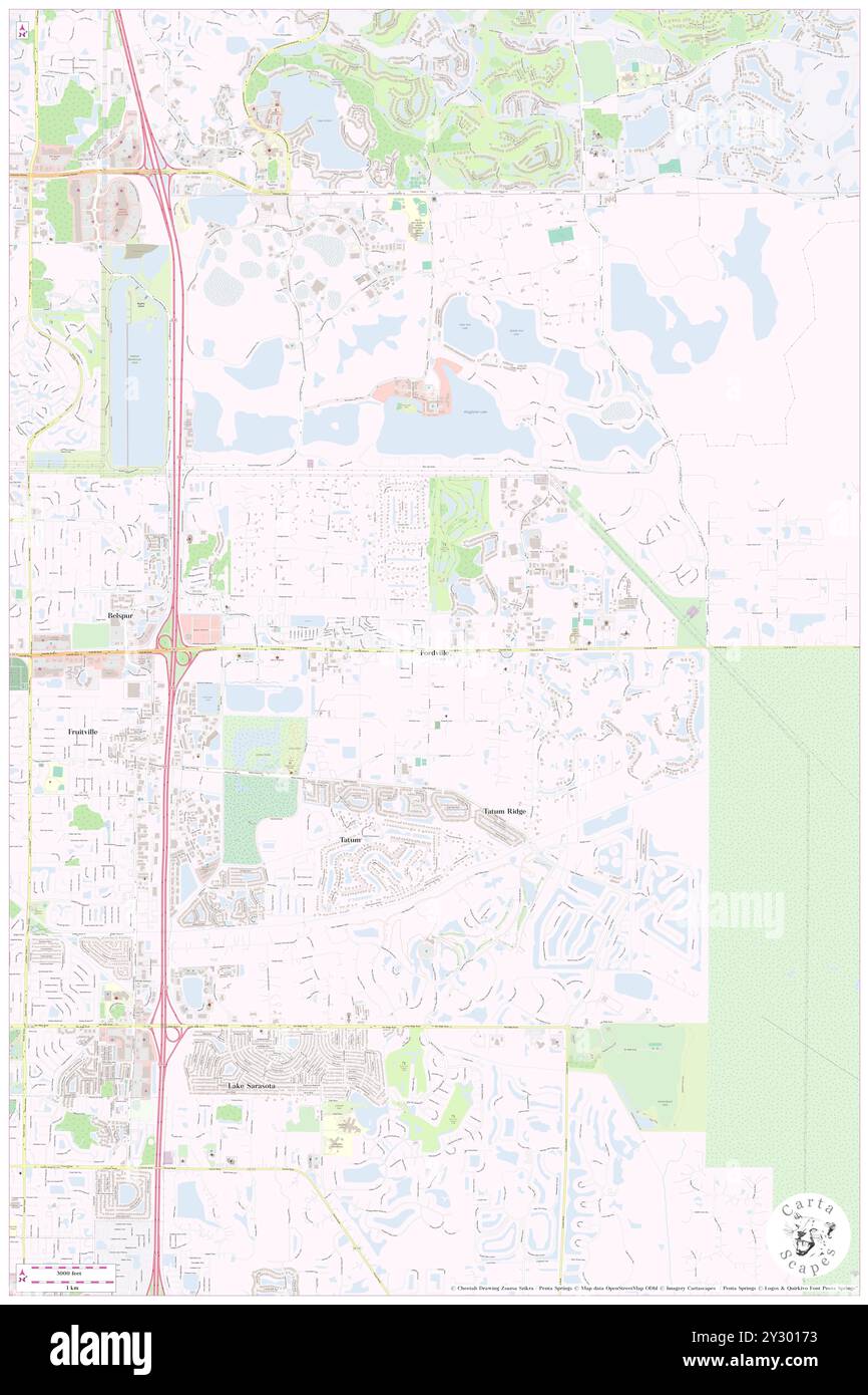 Fordville, contea di Sarasota, Stati Uniti, Florida, N 27 20' 17'', S 82 24' 57'', MAP, Cartascapes Map pubblicata nel 2024. Esplora Cartascapes, una mappa che rivela i diversi paesaggi, culture ed ecosistemi della Terra. Viaggia attraverso il tempo e lo spazio, scoprendo l'interconnessione del passato, del presente e del futuro del nostro pianeta. Foto Stock