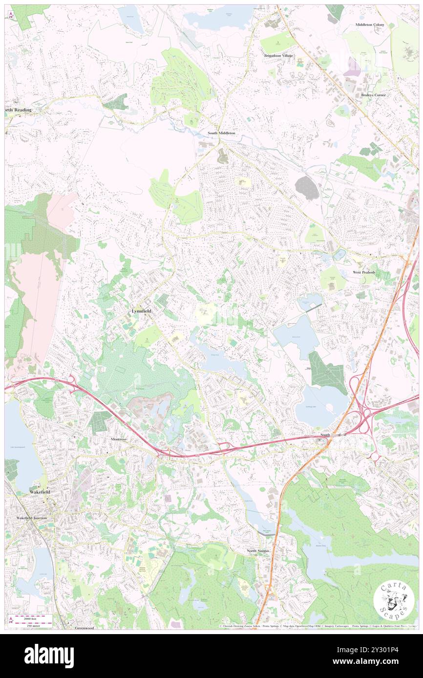 Lynnfield, contea di Essex, Stati Uniti, Massachusetts, N 42 32' 20'', S 71 2' 53'', MAP, Cartascapes Map pubblicata nel 2024. Esplora Cartascapes, una mappa che rivela i diversi paesaggi, culture ed ecosistemi della Terra. Viaggia attraverso il tempo e lo spazio, scoprendo l'interconnessione del passato, del presente e del futuro del nostro pianeta. Foto Stock