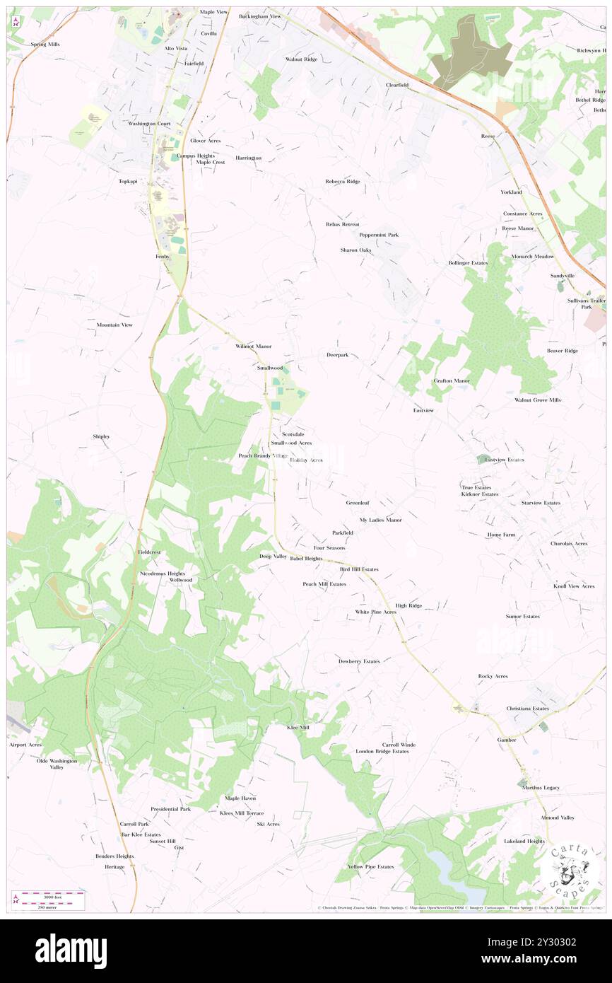 Holiday Acres, Carroll County, Stati Uniti, Stati Uniti, Maryland, N 39 30' 3'', S 76 58' 5'', MAP, Cartascapes Map pubblicata nel 2024. Esplora Cartascapes, una mappa che rivela i diversi paesaggi, culture ed ecosistemi della Terra. Viaggia attraverso il tempo e lo spazio, scoprendo l'interconnessione del passato, del presente e del futuro del nostro pianeta. Foto Stock