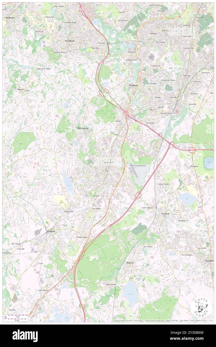 Norwood, contea di Norfolk, Stati Uniti, Massachusetts, N 42 11' 40'', S 71 11' 58'', MAP, Cartascapes Map pubblicata nel 2024. Esplora Cartascapes, una mappa che rivela i diversi paesaggi, culture ed ecosistemi della Terra. Viaggia attraverso il tempo e lo spazio, scoprendo l'interconnessione del passato, del presente e del futuro del nostro pianeta. Foto Stock