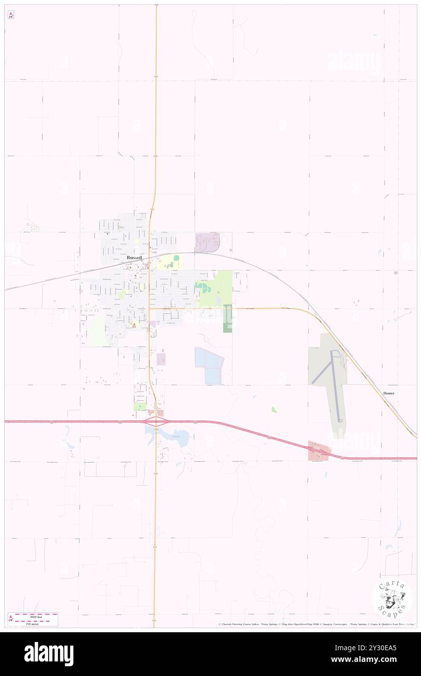 Russell, Russell County, Stati Uniti, Stati Uniti, Kansas, N 38 53' 42'', S 98 51' 39'', MAP, Cartascapes Map pubblicata nel 2024. Esplora Cartascapes, una mappa che rivela i diversi paesaggi, culture ed ecosistemi della Terra. Viaggia attraverso il tempo e lo spazio, scoprendo l'interconnessione del passato, del presente e del futuro del nostro pianeta. Foto Stock