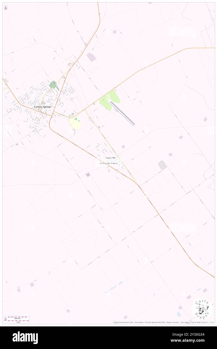 Carrizo Hills Colonia, Dimmit County, Stati Uniti, Texas, N 28 30' 4'', S 99 49' 49''', MAP, Cartascapes Map pubblicata nel 2024. Esplora Cartascapes, una mappa che rivela i diversi paesaggi, culture ed ecosistemi della Terra. Viaggia attraverso il tempo e lo spazio, scoprendo l'interconnessione del passato, del presente e del futuro del nostro pianeta. Foto Stock