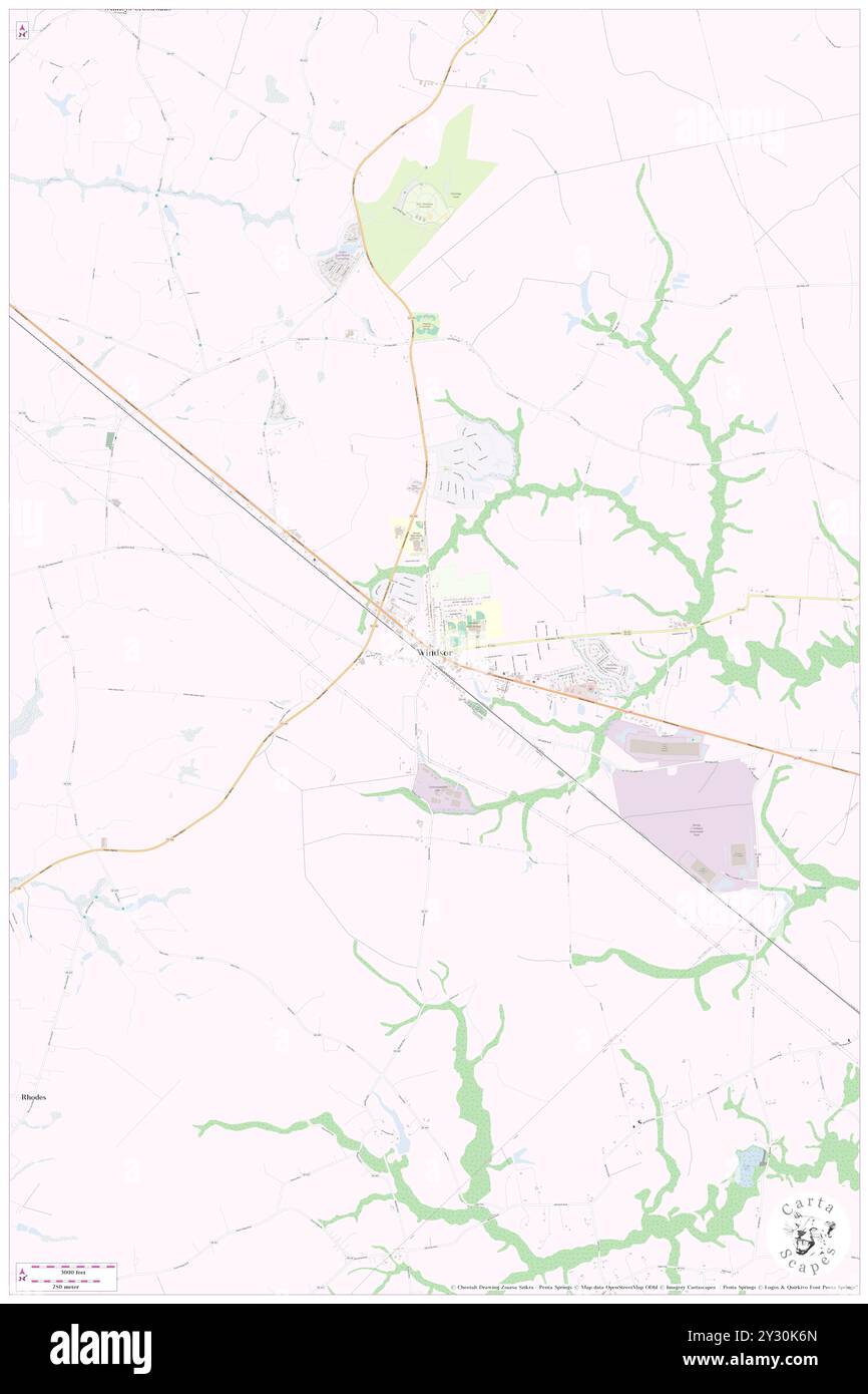 Windsor, Isle of Wight County, US, United States, Virginia, N 36 48' 30'', S 76 44' 38'', MAP, Cartascapes Map pubblicata nel 2024. Esplora Cartascapes, una mappa che rivela i diversi paesaggi, culture ed ecosistemi della Terra. Viaggia attraverso il tempo e lo spazio, scoprendo l'interconnessione del passato, del presente e del futuro del nostro pianeta. Foto Stock