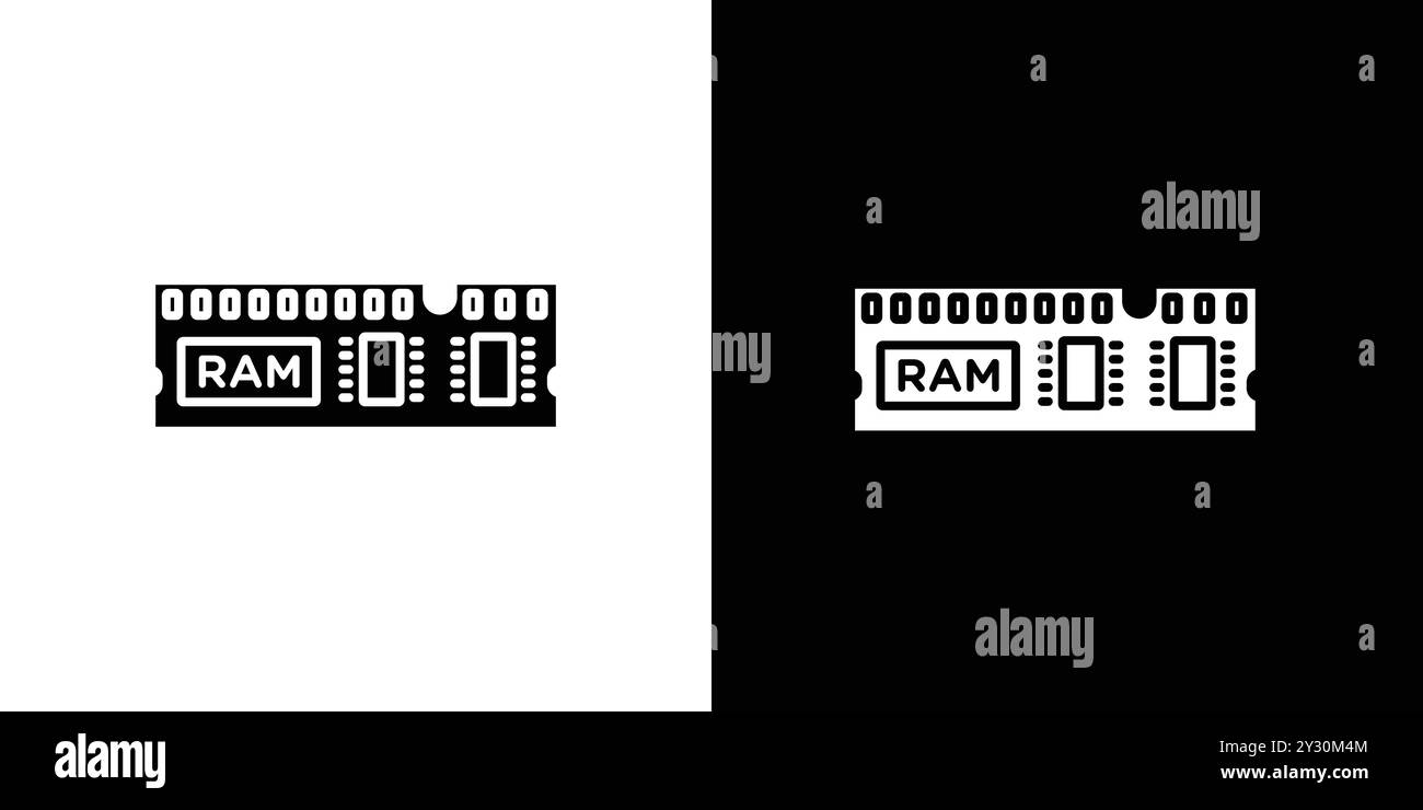 Insieme di logo vettoriale dell'icona della memoria RAM o gruppo di pacchetti Illustrazione Vettoriale