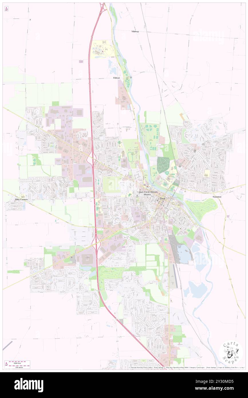 Hylands, Contea di Miami, Stati Uniti, Stati Uniti, Ohio, N 40 2' 36'', S 84 13' 9'', MAP, Cartascapes Map pubblicata nel 2024. Esplora Cartascapes, una mappa che rivela i diversi paesaggi, culture ed ecosistemi della Terra. Viaggia attraverso il tempo e lo spazio, scoprendo l'interconnessione del passato, del presente e del futuro del nostro pianeta. Foto Stock