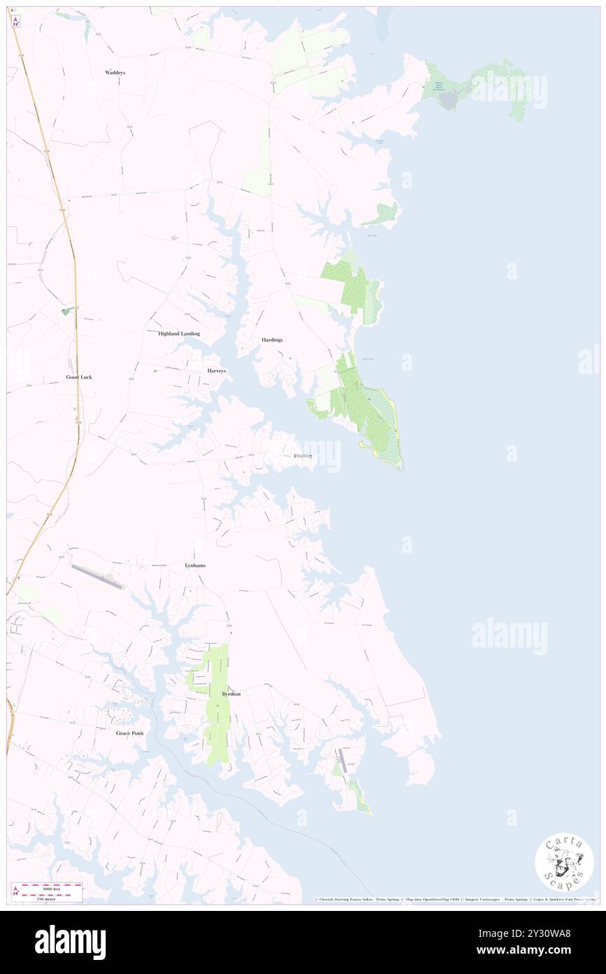 Ditchley, Northumberland County, Stati Uniti, Virginia, N 37 43' 59'', S 76 19' 27'', MAP, Cartascapes Map pubblicata nel 2024. Esplora Cartascapes, una mappa che rivela i diversi paesaggi, culture ed ecosistemi della Terra. Viaggia attraverso il tempo e lo spazio, scoprendo l'interconnessione del passato, del presente e del futuro del nostro pianeta. Foto Stock