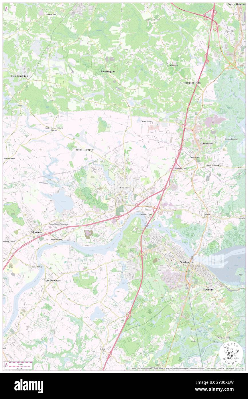 Amesbury, Essex County, Stati Uniti, Stati Uniti, Massachusetts, N 42 51' 30'', S 70 55' 48'', MAP, Cartascapes Map pubblicata nel 2024. Esplora Cartascapes, una mappa che rivela i diversi paesaggi, culture ed ecosistemi della Terra. Viaggia attraverso il tempo e lo spazio, scoprendo l'interconnessione del passato, del presente e del futuro del nostro pianeta. Foto Stock