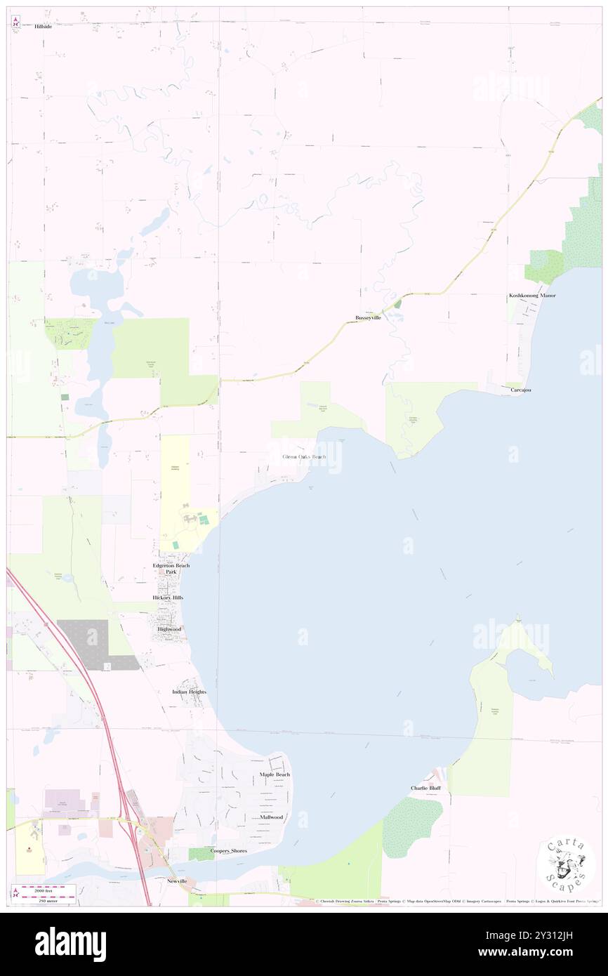 Glenn Oaks Beach, Jefferson County, Stati Uniti, Wisconsin, N 42 52' 53'', S 88 59' 55'', MAP, Cartascapes Map pubblicata nel 2024. Esplora Cartascapes, una mappa che rivela i diversi paesaggi, culture ed ecosistemi della Terra. Viaggia attraverso il tempo e lo spazio, scoprendo l'interconnessione del passato, del presente e del futuro del nostro pianeta. Foto Stock