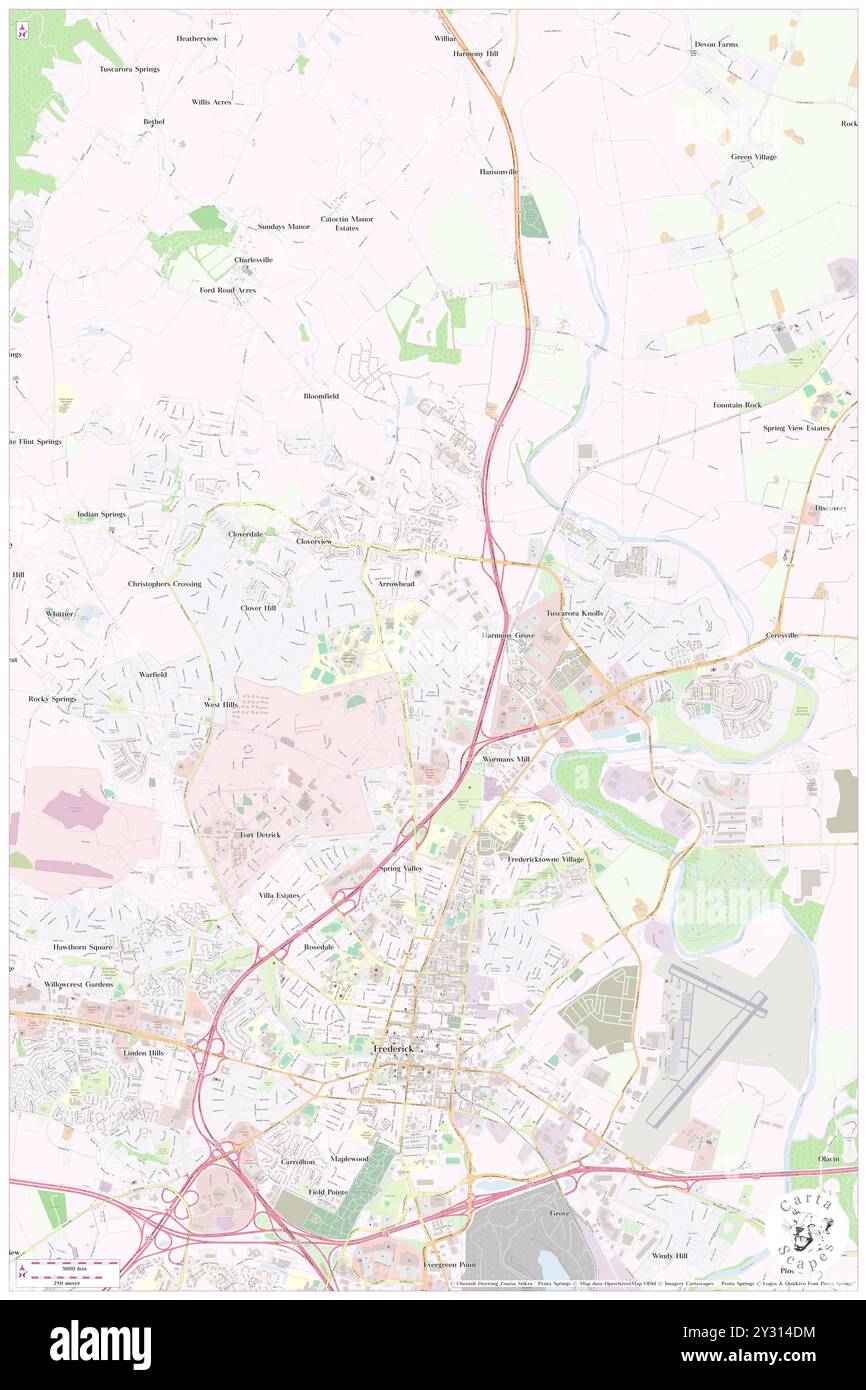 Amber Meadows, Frederick County, Stati Uniti, Maryland, N 39 27' 8'', S 77 24' 28''', MAP, Cartascapes Map pubblicata nel 2024. Esplora Cartascapes, una mappa che rivela i diversi paesaggi, culture ed ecosistemi della Terra. Viaggia attraverso il tempo e lo spazio, scoprendo l'interconnessione del passato, del presente e del futuro del nostro pianeta. Foto Stock