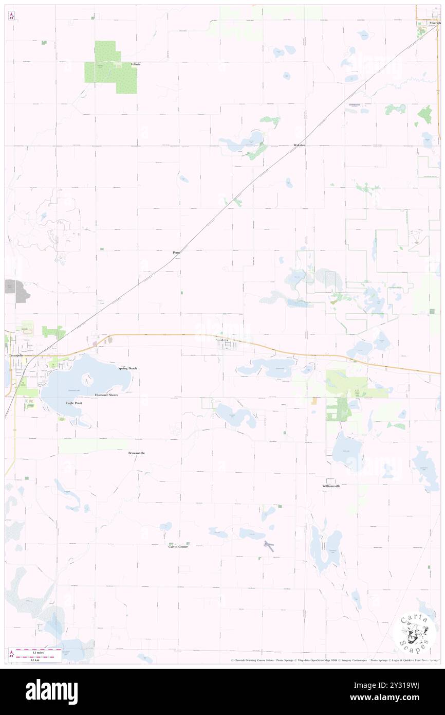 Vandalia, Cass County, Stati Uniti, Michigan, N 41 55' 1'', S 85 54' 53''', MAP, Cartascapes Map pubblicata nel 2024. Esplora Cartascapes, una mappa che rivela i diversi paesaggi, culture ed ecosistemi della Terra. Viaggia attraverso il tempo e lo spazio, scoprendo l'interconnessione del passato, del presente e del futuro del nostro pianeta. Foto Stock