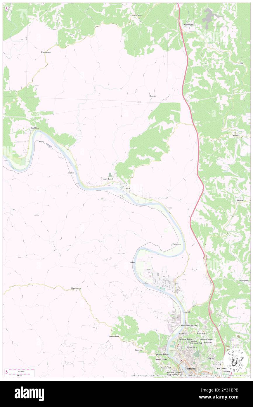 Lowell, Contea di Washington, Stati Uniti, Ohio, N 39 31' 47'', S 81 30' 22'', MAP, Cartascapes Map pubblicata nel 2024. Esplora Cartascapes, una mappa che rivela i diversi paesaggi, culture ed ecosistemi della Terra. Viaggia attraverso il tempo e lo spazio, scoprendo l'interconnessione del passato, del presente e del futuro del nostro pianeta. Foto Stock