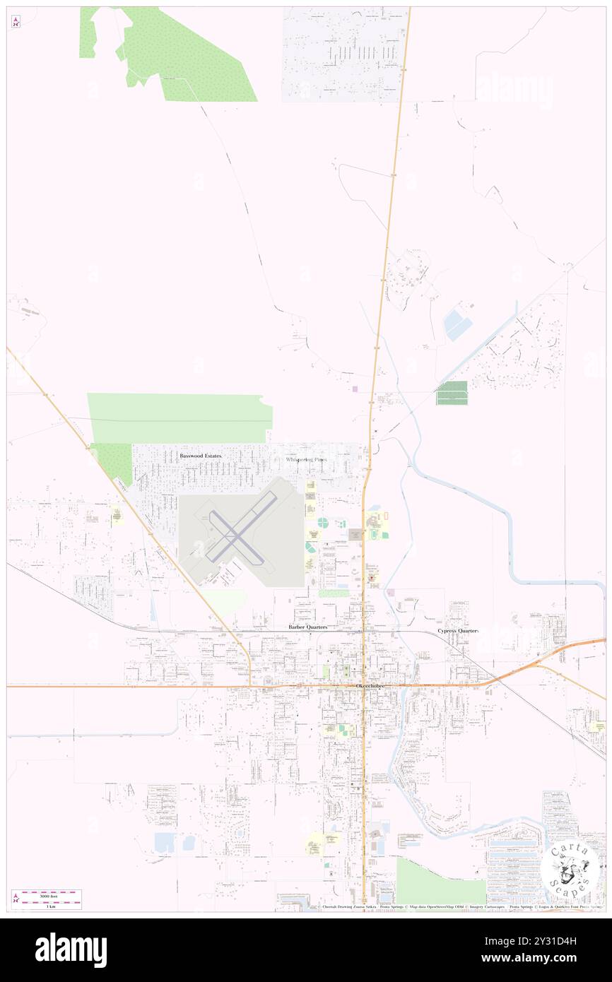 Whispering Pines, Okeechobee County, Stati Uniti, Florida, N 27 16' 39'', S 80 50' 22'', MAP, Cartascapes Map pubblicata nel 2024. Esplora Cartascapes, una mappa che rivela i diversi paesaggi, culture ed ecosistemi della Terra. Viaggia attraverso il tempo e lo spazio, scoprendo l'interconnessione del passato, del presente e del futuro del nostro pianeta. Foto Stock