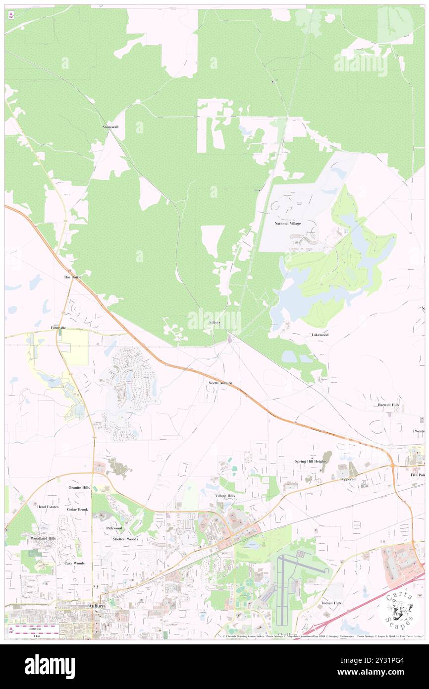 Aubrey, Lee County, Stati Uniti, Alabama, N 32 40' 1'', S 85 27' 8'', MAP, Cartascapes Map pubblicata nel 2024. Esplora Cartascapes, una mappa che rivela i diversi paesaggi, culture ed ecosistemi della Terra. Viaggia attraverso il tempo e lo spazio, scoprendo l'interconnessione del passato, del presente e del futuro del nostro pianeta. Foto Stock