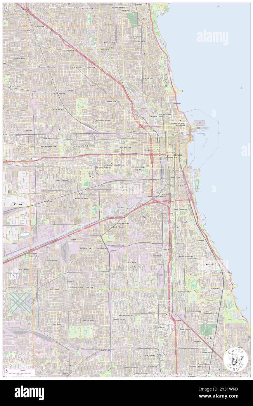 Lower West Side, Cook County, Stati Uniti, Illinois, N 41 51' 15'', S 87 39' 56'', MAP, Cartascapes Map pubblicata nel 2024. Esplora Cartascapes, una mappa che rivela i diversi paesaggi, culture ed ecosistemi della Terra. Viaggia attraverso il tempo e lo spazio, scoprendo l'interconnessione del passato, del presente e del futuro del nostro pianeta. Foto Stock